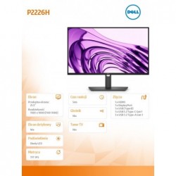 Monitor P2226H 21.5 cala IPS FHD (1920x1080)/16:9/HDMI/DP/4xUSB/USB-C/3Y