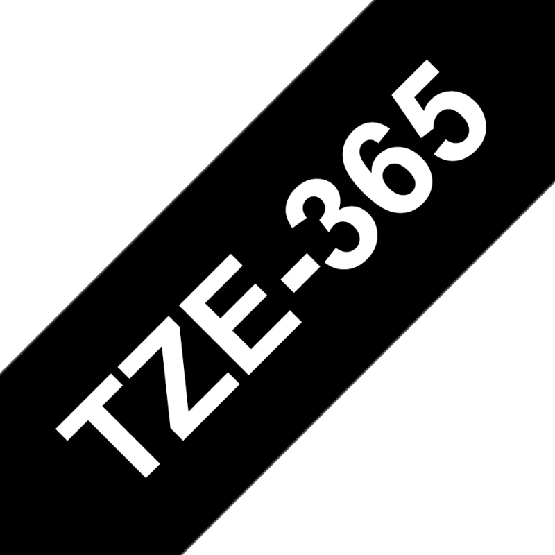 Taśma Brother 36mm Biały na Czarnym