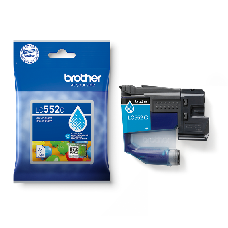 Tusz Brother LC552C Cyan - 550 Stron | Drukarki.pl