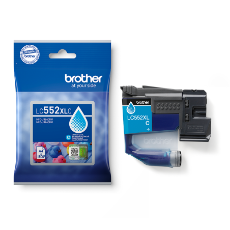 Tusz Brother LC552XLC Cyan XL - 1500 Stron | Drukarki.pl Tusz Brother LC552XLC Cyan XL - 1500 Stron | Drukarki.pl