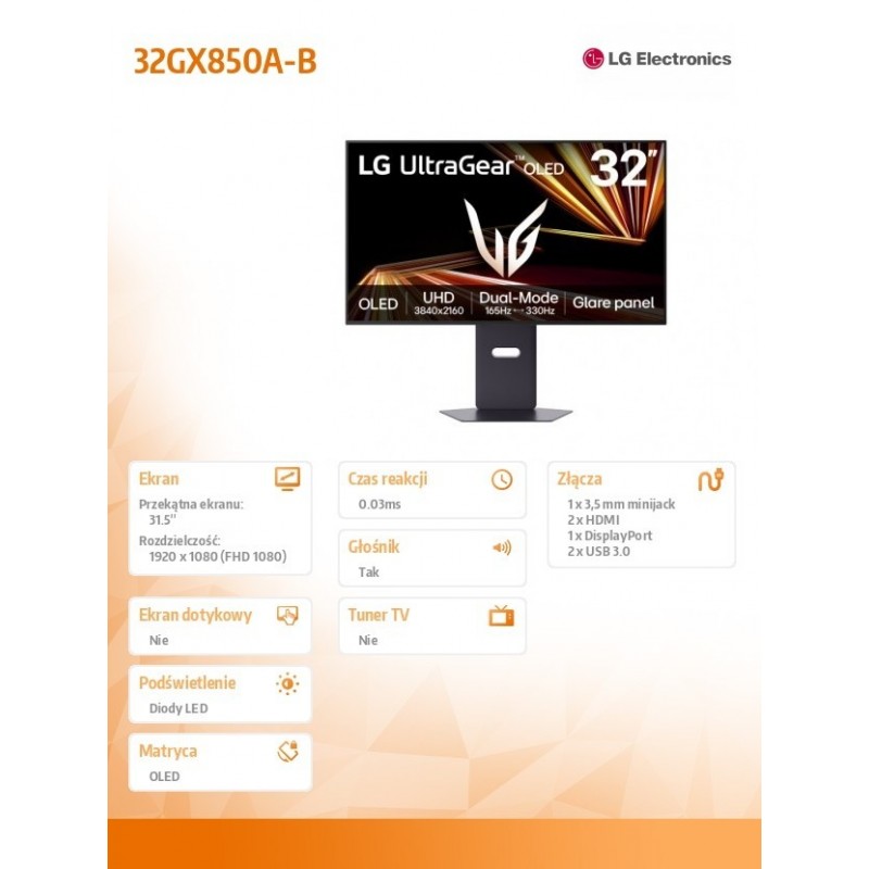 Monitor UltraGear OLED GX8 32GX850A-B