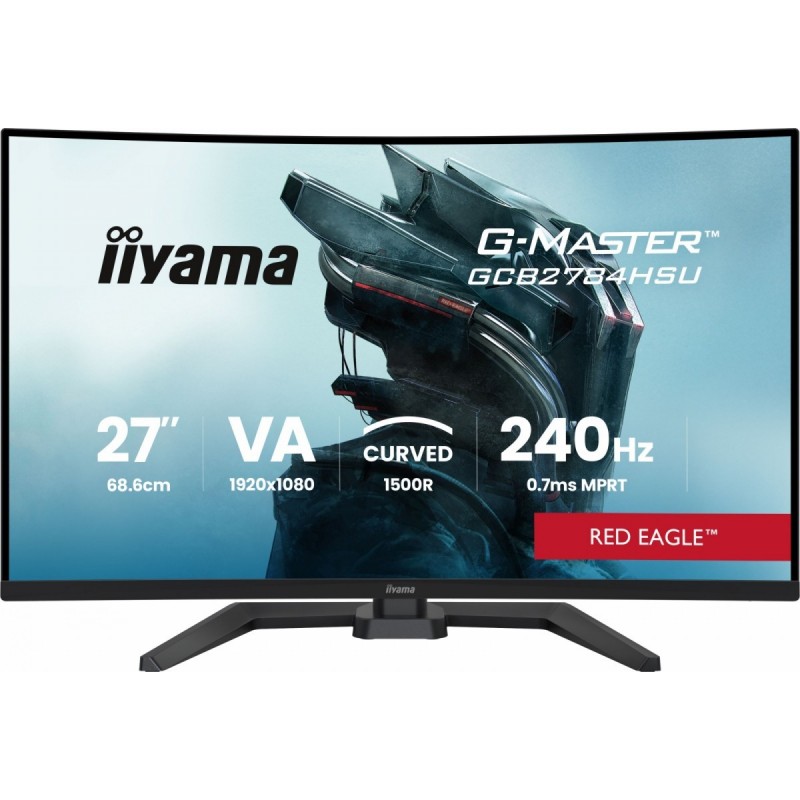 Monitor 27 cali GCB2784HSU-B1 FHD, 0.7ms, VA, 1500R, 240Hz, 2xHDMI, DP, 2xUSB, FreeSync Premium -1920x1080 (48-240Hz), HDR10, 2x