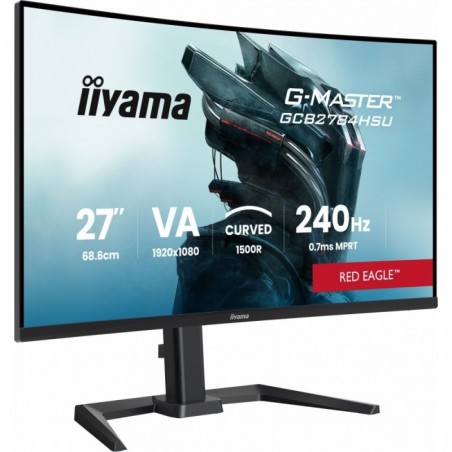 Monitor 27 cali GCB2784HSU-B1 FHD, 0.7ms, VA, 1500R, 240Hz, 2xHDMI, DP, 2xUSB, FreeSync Premium -1920x1080 (48-240Hz), HDR10, 2x