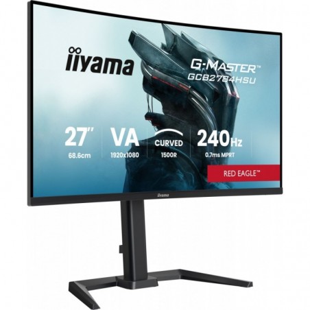 Monitor 27 cali GCB2784HSU-B1 FHD, 0.7ms, VA, 1500R, 240Hz, 2xHDMI, DP, 2xUSB, FreeSync Premium -1920x1080 (48-240Hz), HDR10, 2x