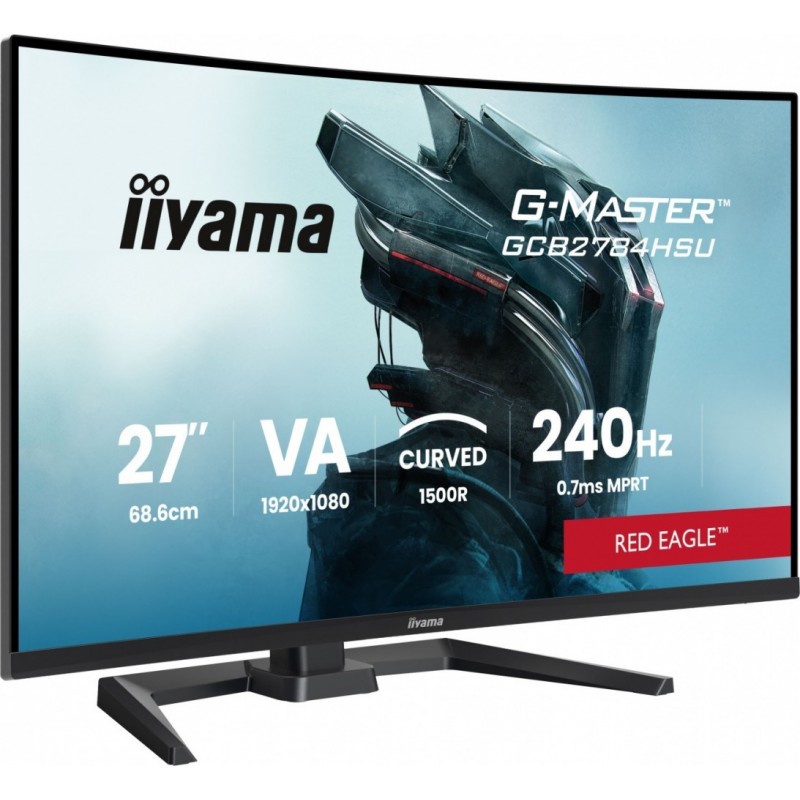 Monitor 27 cali GCB2784HSU-B1 FHD, 0.7ms, VA, 1500R, 240Hz, 2xHDMI, DP, 2xUSB, FreeSync Premium -1920x1080 (48-240Hz), HDR10, 2x