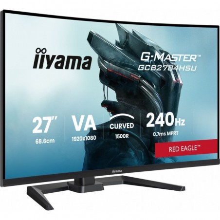 Monitor 27 cali GCB2784HSU-B1 FHD, 0.7ms, VA, 1500R, 240Hz, 2xHDMI, DP, 2xUSB, FreeSync Premium -1920x1080 (48-240Hz), HDR10, 2x
