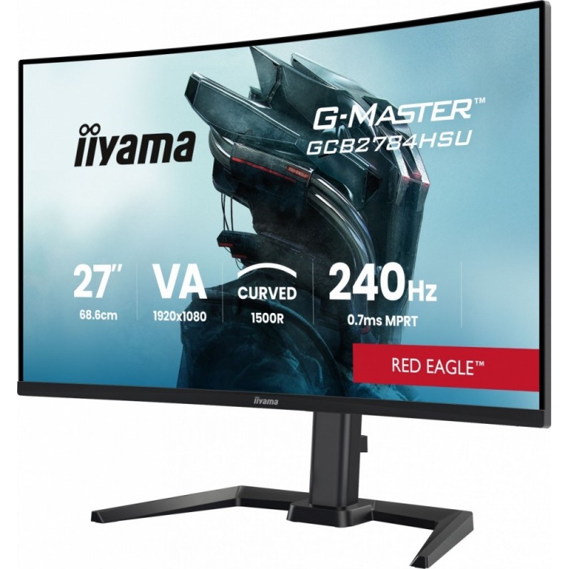 Monitor 27 cali GCB2784HSU-B1 FHD, 0.7ms, VA, 1500R, 240Hz, 2xHDMI, DP, 2xUSB, FreeSync Premium -1920x1080 (48-240Hz), HDR10, 2x