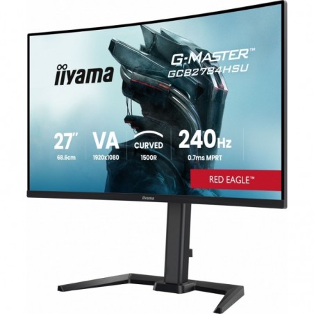 Monitor 27 cali GCB2784HSU-B1 FHD, 0.7ms, VA, 1500R, 240Hz, 2xHDMI, DP, 2xUSB, FreeSync Premium -1920x1080 (48-240Hz), HDR10, 2x