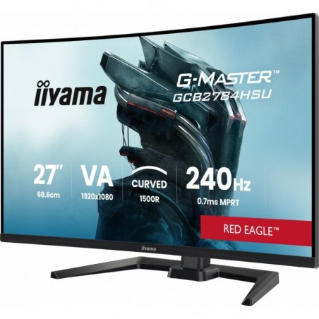 Monitor 27 cali GCB2784HSU-B1 FHD, 0.7ms, VA, 1500R, 240Hz, 2xHDMI, DP, 2xUSB, FreeSync Premium -1920x1080 (48-240Hz), HDR10, 2x