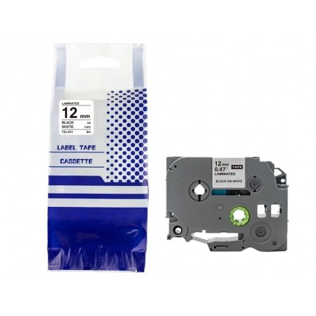PRISM Brother Taśma TZE-FX231 12mm x 8m czarny na białym PRISM Brother Taśma TZE-FX231 12mm x 8m czarny na białym