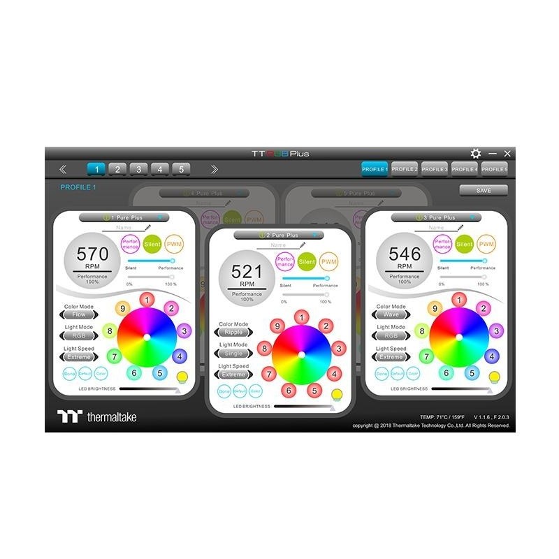 Wentylator Pure Plus 12 RGB TT Premium 3-pak (3x120mm, 500-1500 RPM) 