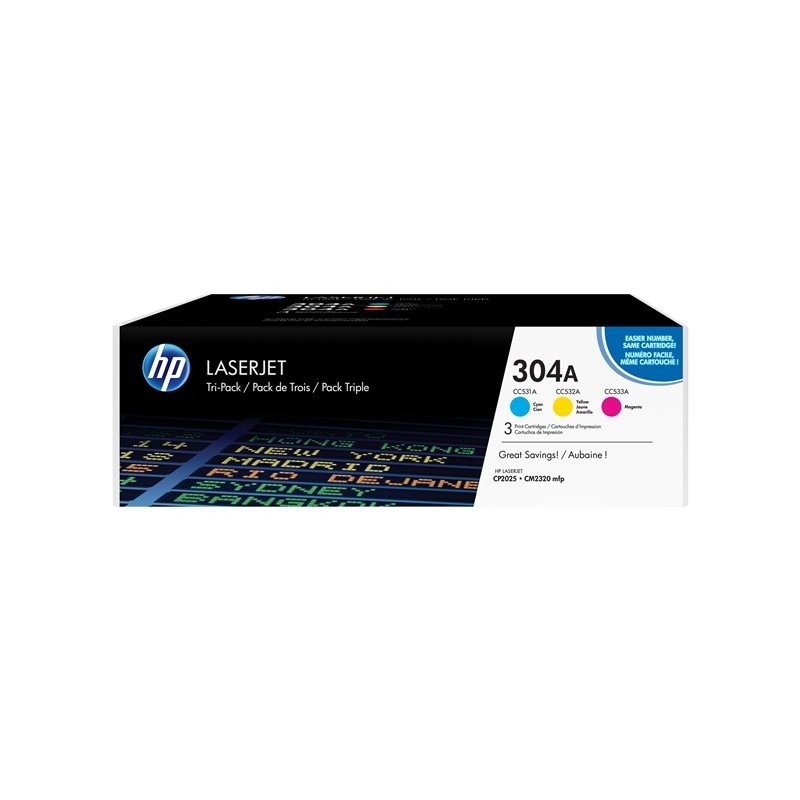 HP Toner nr 304A CF372AM 3pack CMY CC531,532,533