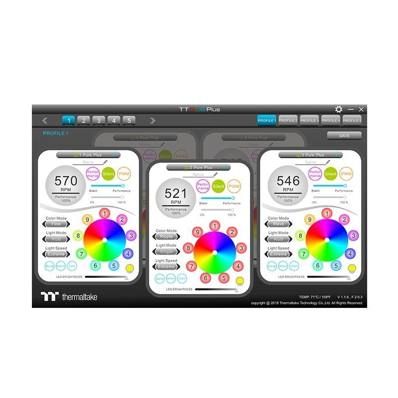 Wentylator Pure 14 RGB Plus TT Premium Edition 3 szt.