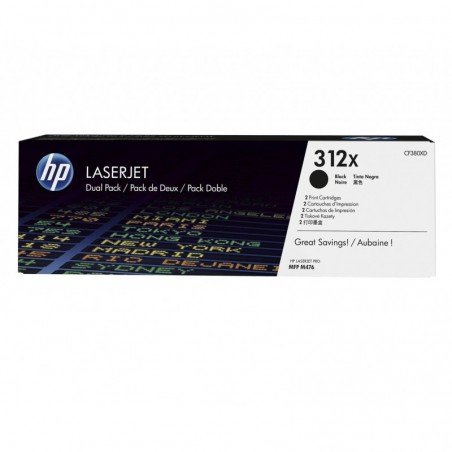 HP Toner nr 312XD CF380XD Black 2pack 4,4K HP Toner nr 312XD CF380XD Black 2pack 4,4K