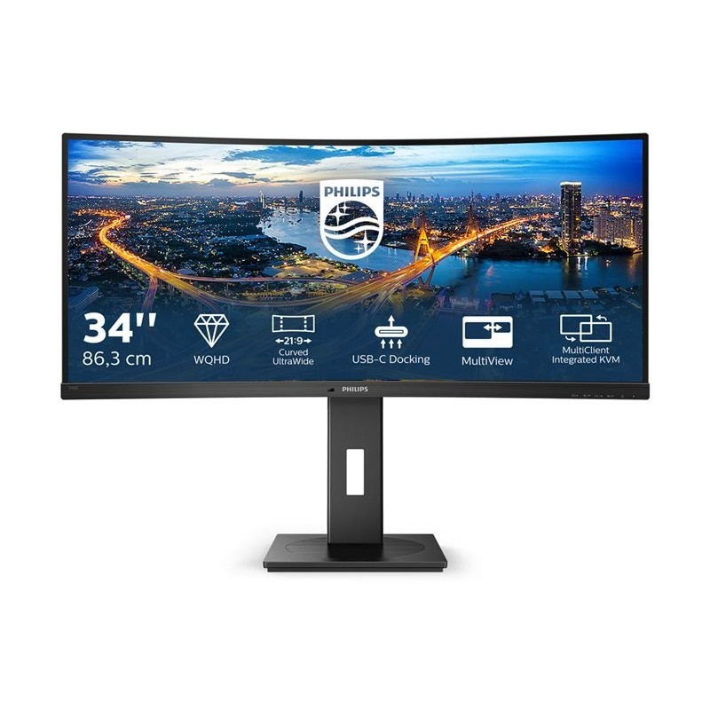 Monitor 346B1C 34 cale VA Curved HDMIx2 DPx2 USB-C 