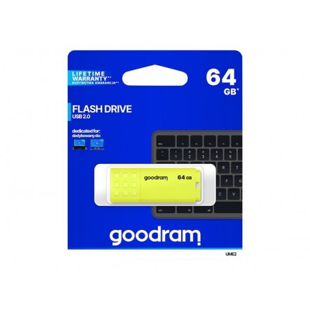 Pendrive UME2 64GB USB 2.0 Żółty Pendrive UME2 64GB USB 2.0 Żółty