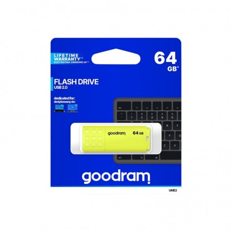 Pendrive UME2 64GB USB 2.0 Żółty Pendrive UME2 64GB USB 2.0 Żółty