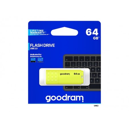 Pendrive UME2 64GB USB 2.0 Żółty Pendrive UME2 64GB USB 2.0 Żółty