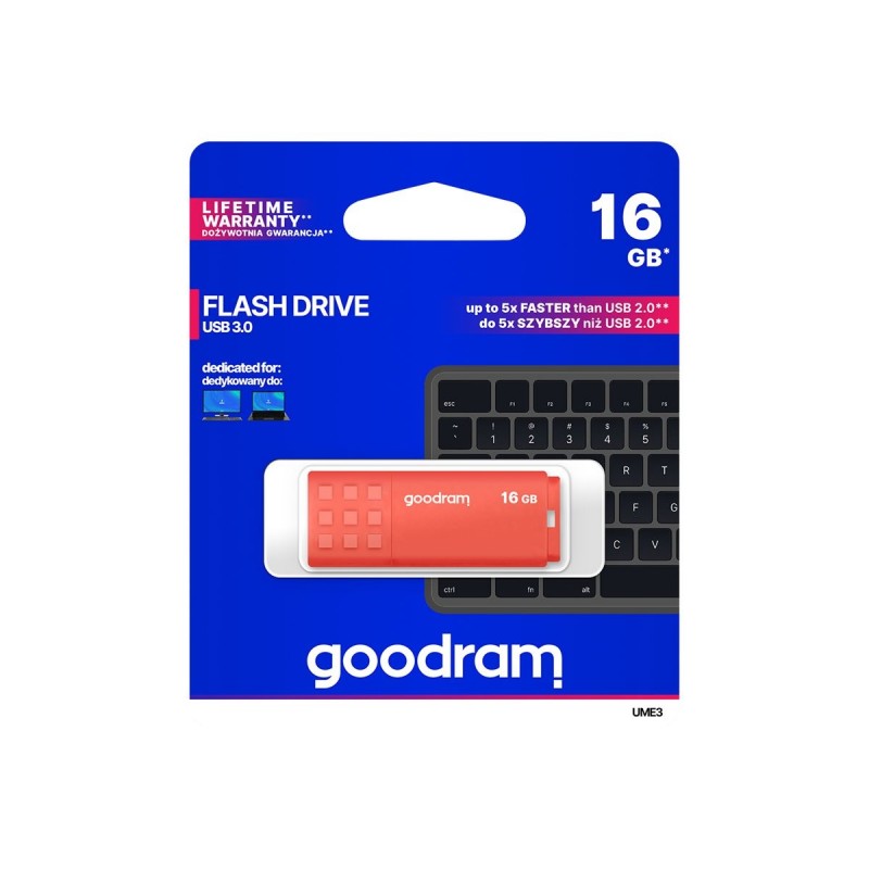 Pendrive UME3 16GB USB 3.0 Pomarańczowy