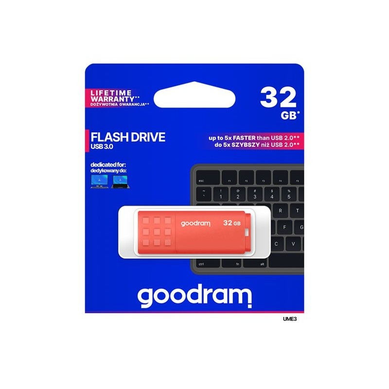 Pendrive UME3 32GB USB 3.0 Pomarańczowy