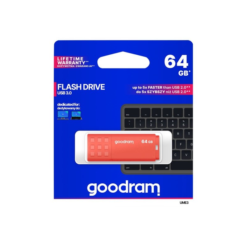 Pendrive UME3 64GB USB 3.0 Pomarańczowy
