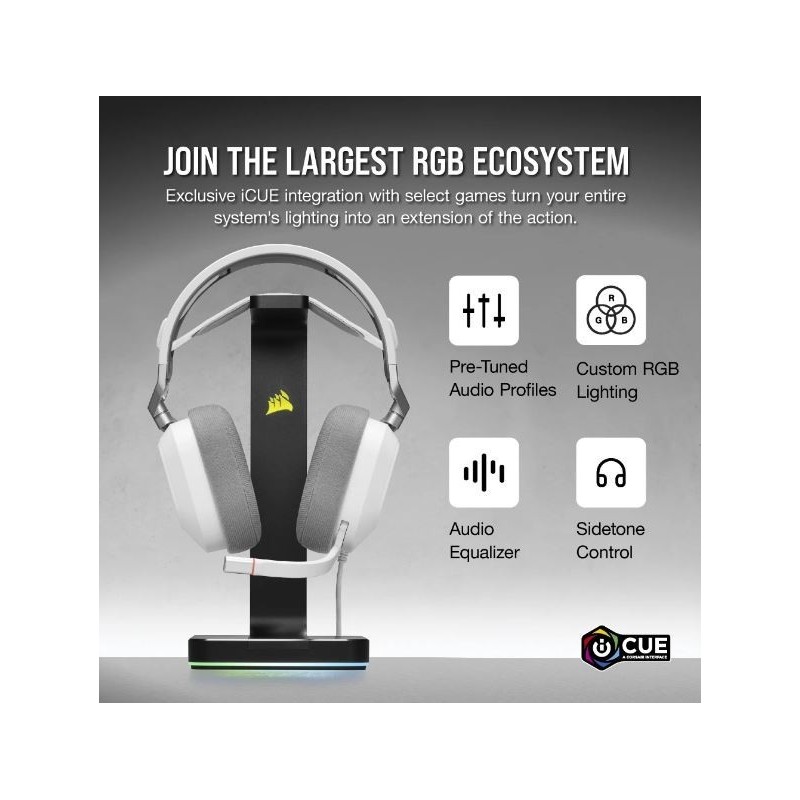 Słuchawki HS80 RGB USB Wired White  Słuchawki HS80 RGB USB Wired White