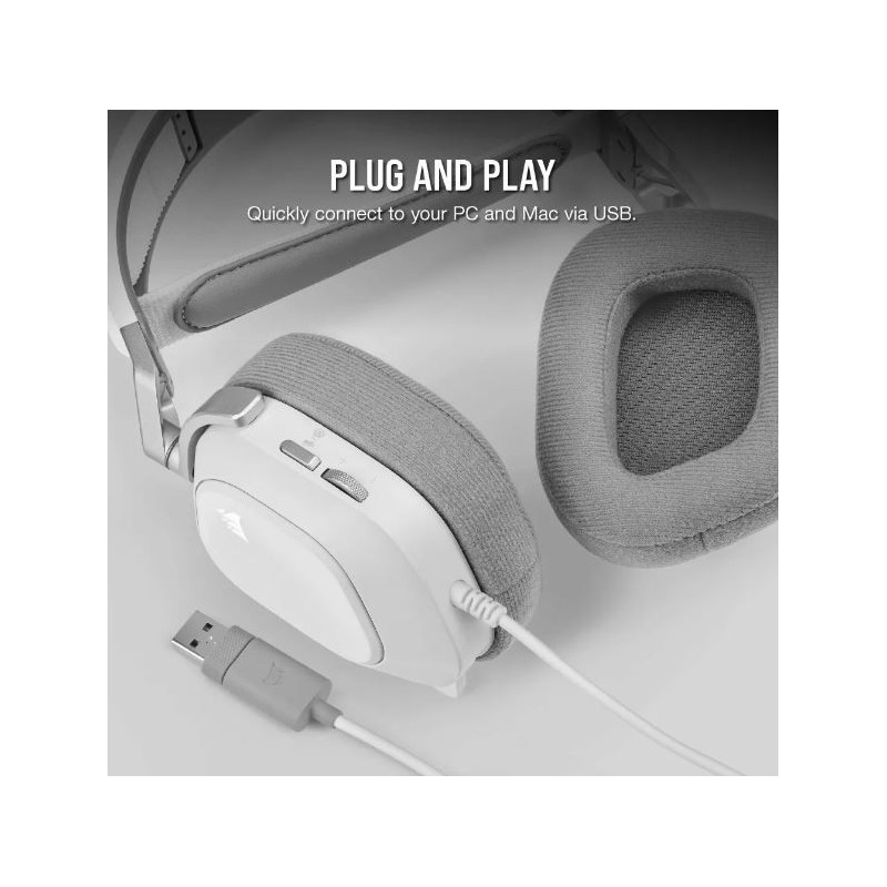 Słuchawki HS80 RGB USB Wired White  Słuchawki HS80 RGB USB Wired White