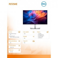 Monitor 27 caliP2725HE IPS LED Full HD(1920x1080)/16:9/HDMI/DP/USB-C/USB/RJ45/5Y Monitor 27 caliP2725HE IPS LED Full HD(1920x1080)/16:9/HDMI/DP/USB-C/USB/RJ45/5Y
