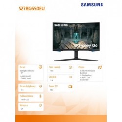 Monitor 27 cali LS27BG650EUXEN VA 2560x1440 16:9 2xHDMI/1xDP/LAN(RJ45)/2xUSB3.0 1ms(GTG) WiFi/BT głośniki zakrzywiony HAS+PIV Monitor 27 cali LS27BG650EUXEN VA 2560x1440 16:9 2xHDMI/1xDP/LAN(RJ45)/2xUSB3.0 1ms(GTG) WiFi/BT głośniki zakrzywiony HAS+PIV