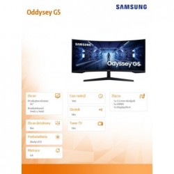 Monitor 34 cale LC34G55TWWPXEN VA 3440x1440 Ultra WQHD  21:9 format kinowy 1xHDMI/1xDP 1 ms (MPRT) zakrzywiony 165Hz Gaming 2 la