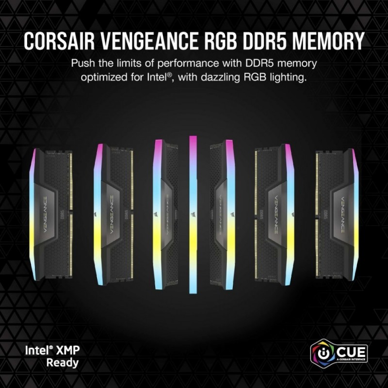 Pamięć DDR5 Vengeance RGB 64GB/6400 (2*32GB) C32 Intel XMP Pamięć DDR5 Vengeance RGB 64GB/6400 (2*32GB) C32 Intel XMP