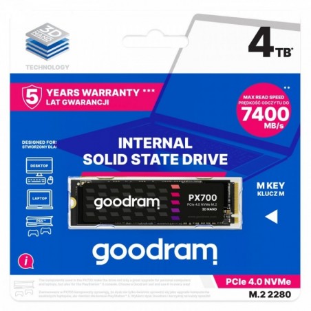 Dysk SSD PX700 4TB M.2 PCIe 2280 4x4 7400/6500MB/s Dysk SSD PX700 4TB M.2 PCIe 2280 4x4 7400/6500MB/s