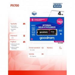 Dysk SSD PX700 4TB M.2 PCIe 2280 4x4 7400/6500MB/s Dysk SSD PX700 4TB M.2 PCIe 2280 4x4 7400/6500MB/s