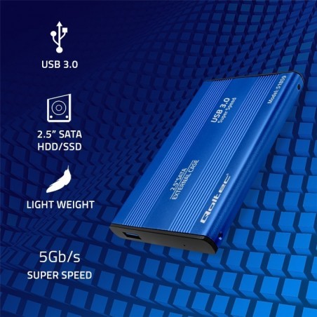 Obudowa na dysk HDD/SSD 2.5 cala SATA3 | USB 3.0 | Niebieska Obudowa na dysk HDD/SSD 2.5 cala SATA3 | USB 3.0 | Niebieska