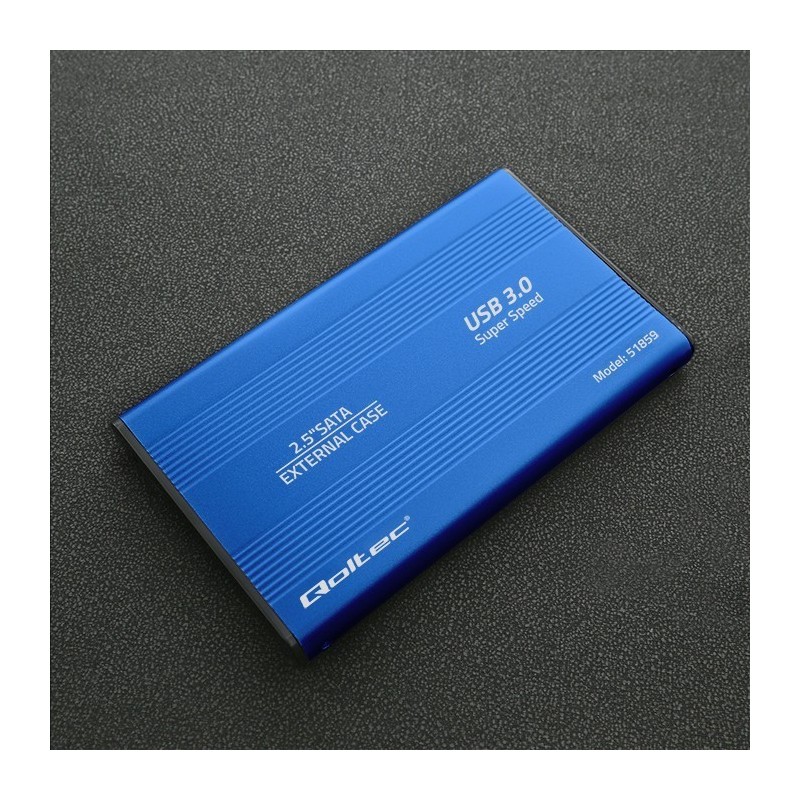 Obudowa na dysk HDD/SSD 2.5 cala SATA3 | USB 3.0 | Niebieska Obudowa na dysk HDD/SSD 2.5 cala SATA3 | USB 3.0 | Niebieska