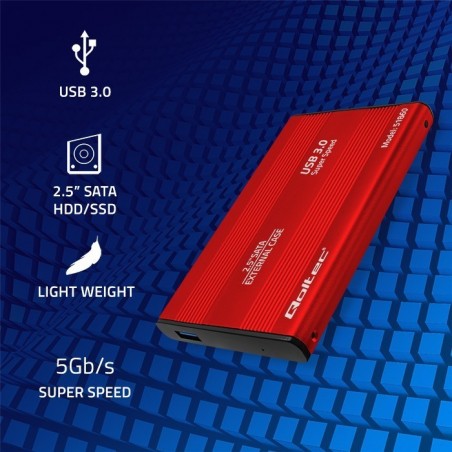 Obudowa na dysk HDD/SSD 2.5 cala SATA3 | USB 3.0 | Czerwona Obudowa na dysk HDD/SSD 2.5 cala SATA3 | USB 3.0 | Czerwona