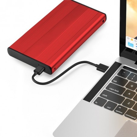 Obudowa na dysk HDD/SSD 2.5 cala SATA3 | USB 3.0 | Czerwona Obudowa na dysk HDD/SSD 2.5 cala SATA3 | USB 3.0 | Czerwona