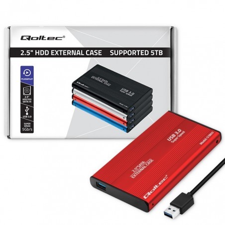 Obudowa na dysk HDD/SSD 2.5 cala SATA3 | USB 3.0 | Czerwona Obudowa na dysk HDD/SSD 2.5 cala SATA3 | USB 3.0 | Czerwona