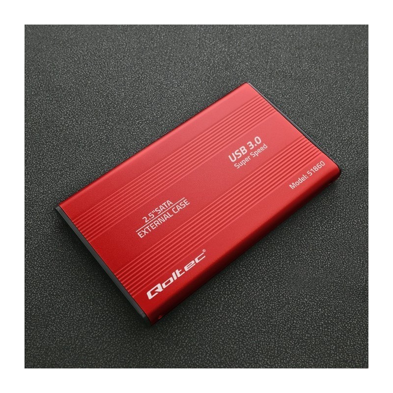Obudowa na dysk HDD/SSD 2.5 cala SATA3 | USB 3.0 | Czerwona Obudowa na dysk HDD/SSD 2.5 cala SATA3 | USB 3.0 | Czerwona