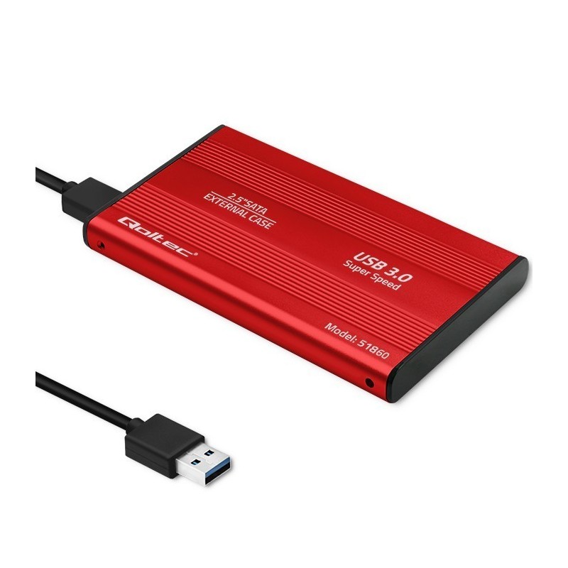 Obudowa na dysk HDD/SSD 2.5 cala SATA3 | USB 3.0 | Czerwona Obudowa na dysk HDD/SSD 2.5 cala SATA3 | USB 3.0 | Czerwona