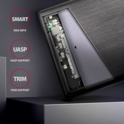 EE25-A6M Bezśrubowa aluminiowa obudowa zewnętrzna USB 3.2 Gen 1 - SATA 6G dla 2.5" SSD/HDD EE25-A6M Bezśrubowa aluminiowa obudowa zewnętrzna USB 3.2 Gen 1 - SATA 6G dla 2.5" SSD/HDD