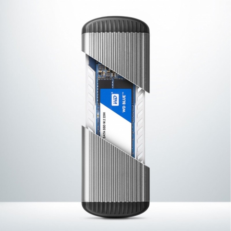 EEM2-SA Obudowa zewnętrzna aluminiowa bezśrubowa USB 3.2 GEN 1 M.2 SATA SSD EEM2-SA Obudowa zewnętrzna aluminiowa bezśrubowa USB 3.2 GEN 1 M.2 SATA SSD