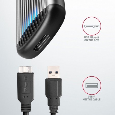 EEM2-SA Obudowa zewnętrzna aluminiowa bezśrubowa USB 3.2 GEN 1 M.2 SATA SSD EEM2-SA Obudowa zewnętrzna aluminiowa bezśrubowa USB 3.2 GEN 1 M.2 SATA SSD