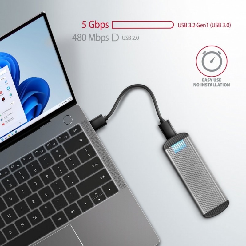 EEM2-SA Obudowa zewnętrzna aluminiowa bezśrubowa USB 3.2 GEN 1 M.2 SATA SSD EEM2-SA Obudowa zewnętrzna aluminiowa bezśrubowa USB 3.2 GEN 1 M.2 SATA SSD