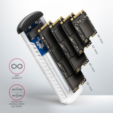 EEM2-SA Obudowa zewnętrzna aluminiowa bezśrubowa USB 3.2 GEN 1 M.2 SATA SSD EEM2-SA Obudowa zewnętrzna aluminiowa bezśrubowa USB 3.2 GEN 1 M.2 SATA SSD