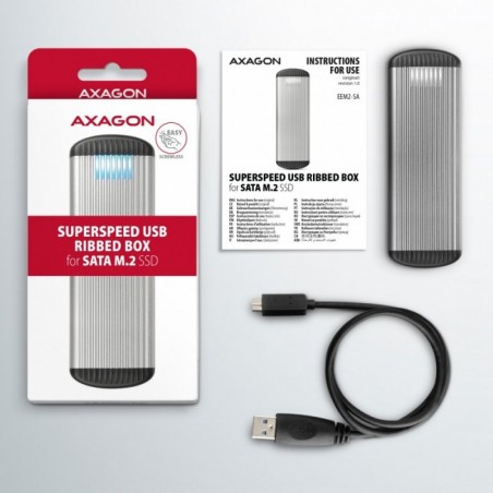 EEM2-SA Obudowa zewnętrzna aluminiowa bezśrubowa USB 3.2 GEN 1 M.2 SATA SSD EEM2-SA Obudowa zewnętrzna aluminiowa bezśrubowa USB 3.2 GEN 1 M.2 SATA SSD