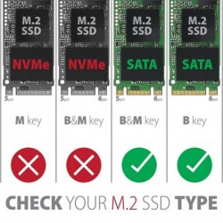 EEM2-SBC Obudowa zewnętrzna aluminiowa bezśrubowa USB-C 3.2 GEN 2 M.2 SATA SSD EEM2-SBC Obudowa zewnętrzna aluminiowa bezśrubowa USB-C 3.2 GEN 2 M.2 SATA SSD