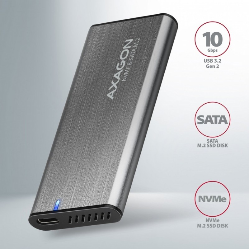 EEM2-SG2 Obudowa zewnętrzna aluminiowa bezśrubowa USB-C 3.2 Gen 2 M.2 NVMe & SATA SSD + USB-A - USB-C redukcja EEM2-SG2 Obudowa zewnętrzna aluminiowa bezśrubowa USB-C 3.2 Gen 2 M.2 NVMe & SATA SSD + USB-A - USB-C redukcja