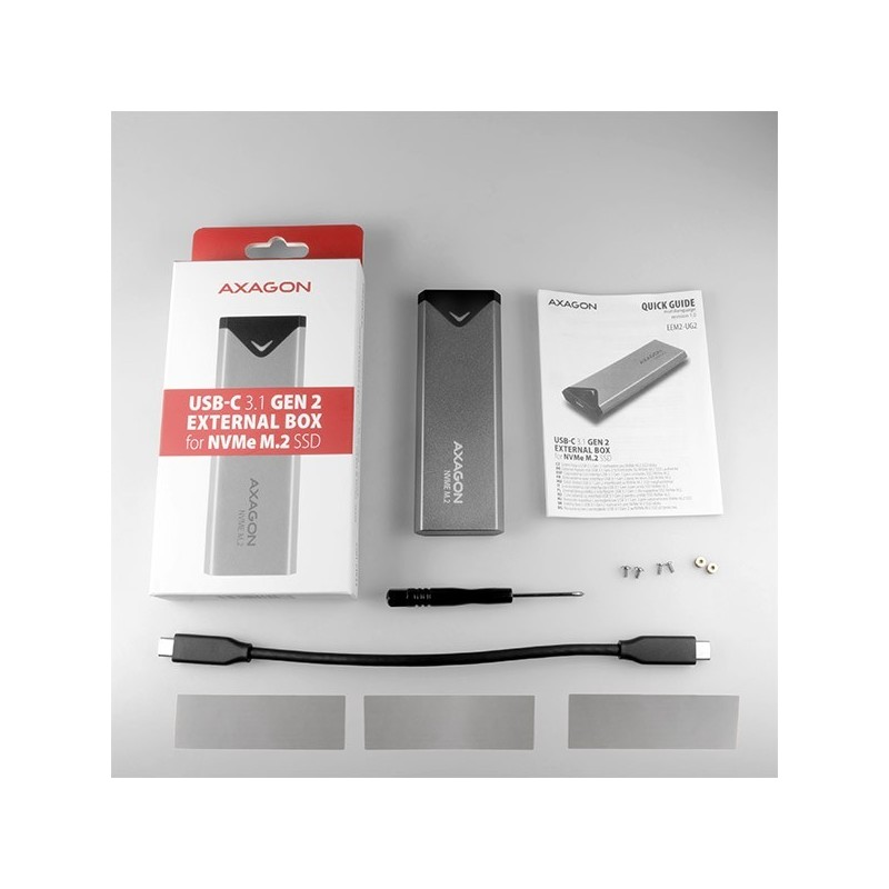 EEM2-UG2 Obudowa zewnętrzna aluminiowa, USB-C 3.2 Gen 2 - M.2 NVMe SSD, długość 42 do 80 mm szary EEM2-UG2 Obudowa zewnętrzna aluminiowa, USB-C 3.2 Gen 2 - M.2 NVMe SSD, długość 42 do 80 mm szary