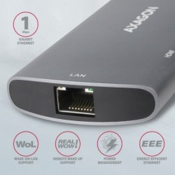 HMC-6M2 Wieloportowy hub USB-C 3.2 Gen 1, slot M.2 SATA + HDMI + GLAN + 2x USB-A + PD 100W HMC-6M2 Wieloportowy hub USB-C 3.2 Gen 1, slot M.2 SATA + HDMI + GLAN + 2x USB-A + PD 100W